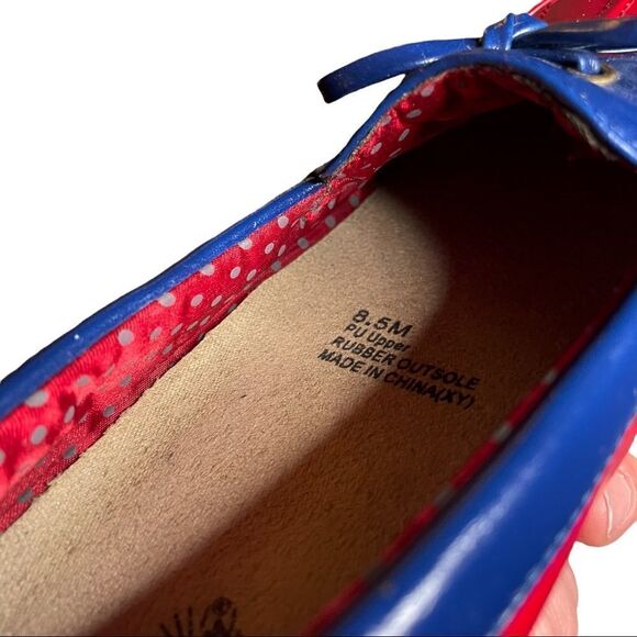 Beacon Misty Duck Rainy Rubber Slide Flats Red Blue Waterproof Loafers Women 8.5 - Picture 7 of 8